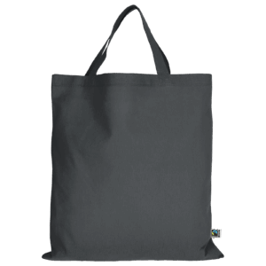 Tasche aus Fairtrade-zertifizierter Baumwolle mit zwei kurzen Henkeln, anthrazit