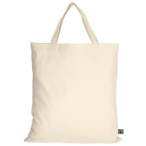 Tasche aus Fairtrade-zertifizierter Baumwolle mit zwei kurzen Henkeln, natur