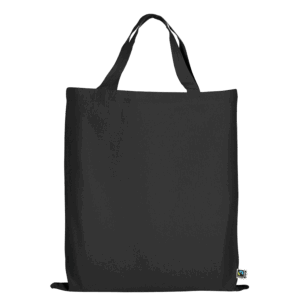 Tasche aus Fairtrade-zertifizierter Baumwolle mit zwei kurzen Henkeln, schwarz