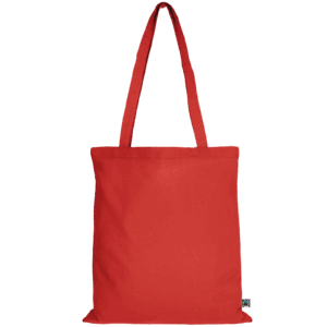 Tasche aus Fairtrade-zertifizierter Baumwolle mit zwei langen Henkeln, rot
