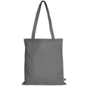 Tasche aus Fairtrade-zertifizierter Baumwolle mit zwei langen Henkeln, stahlgrau