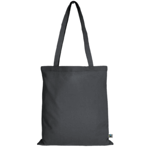 Tasche aus Fairtrade-zertifizierter Baumwolle mit zwei langen Henkeln, anthrazit