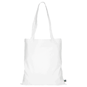 Tasche aus Fairtrade-zertifizierter Baumwolle mit zwei langen Henkeln, weiß
