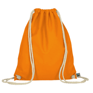 Turnbeutel aus Fairtrade-zertifizierter Baumwolle, mandarin