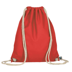 Turnbeutel aus Fairtrade-zertifizierter Baumwolle, rot