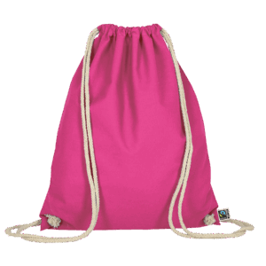 Turnbeutel aus Fairtrade-zertifizierter Baumwolle, pink