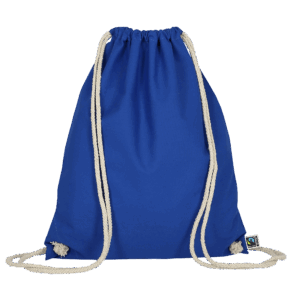 Turnbeutel aus Fairtrade-zertifizierter Baumwolle, royalblau