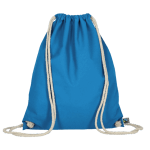 Turnbeutel aus Fairtrade-zertifizierter Baumwolle, hellblau