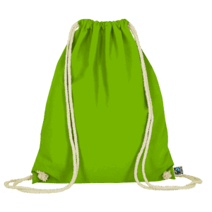 Turnbeutel aus Fairtrade-zertifizierter Baumwolle, hellgrün