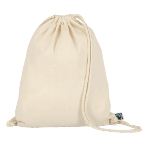 Turnbeutel aus Fairtrade-zertifizierter Baumwolle, natur