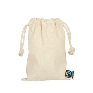 Zuziehbeutel aus Fairtrade-zertifizierter Baumwolle, 10 x 14 cm