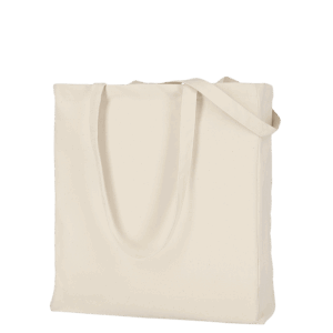 Canvas-Tasche CLASSIC mit zwei langen Henkeln, Boden- und Seitenfalte